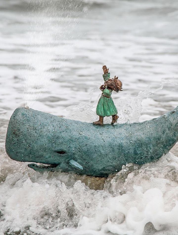 The Whale &amp; The King - Bronze Water Feature