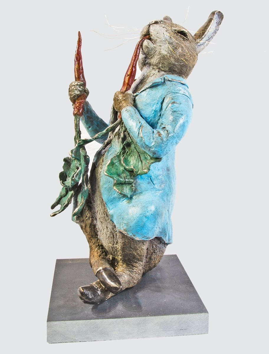 Peter Rabbit eating Radishes - Bronze Garden Sculpture | Shop | Robert ...