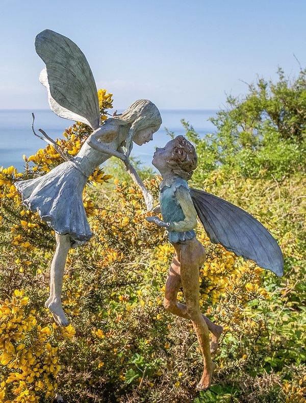 The Gorse Fairies bronze sculpture