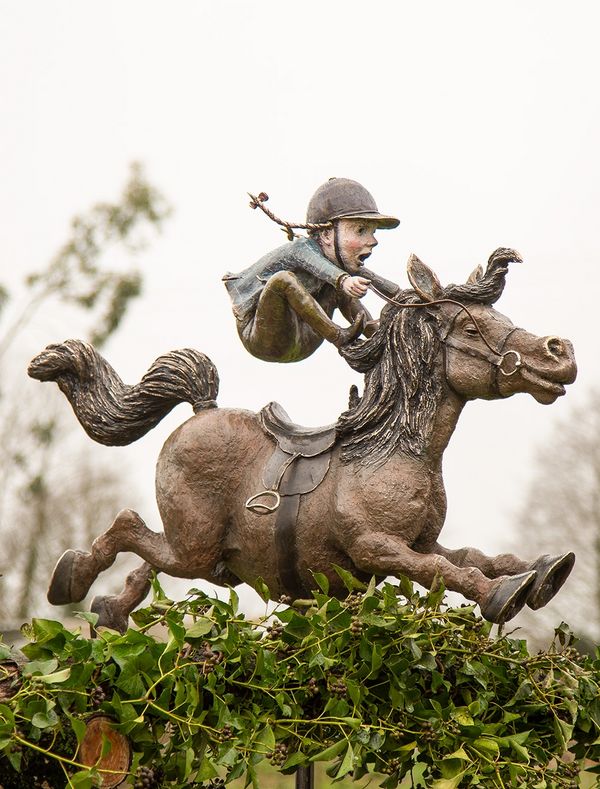 The Thelwell Pony &amp; Rider - Bronze Garden Sculpture