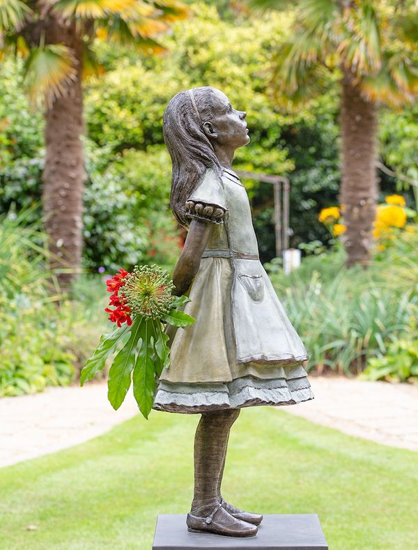 Alice in Wonderland - Bronze Garden Sculpture