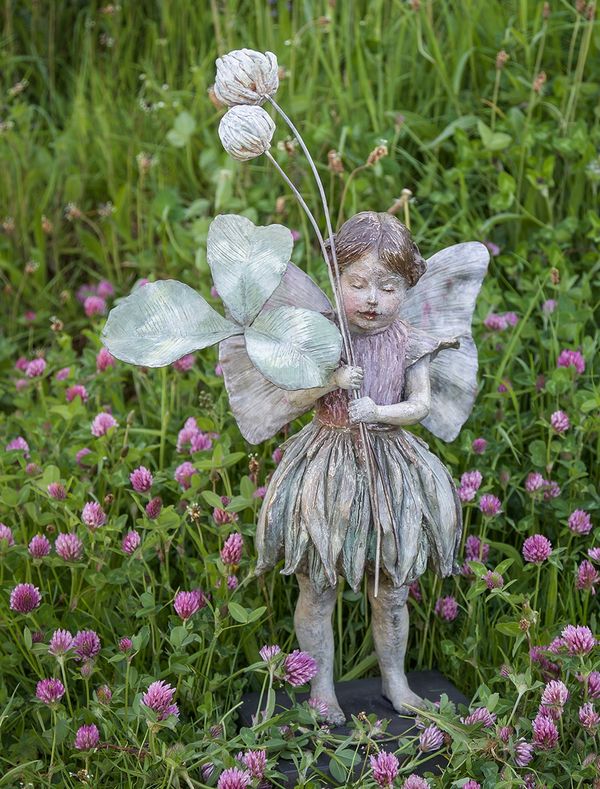 The Clover Fairy - Bronze Garden Sculpture
