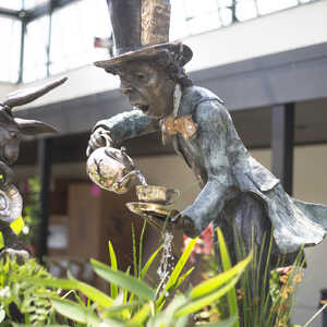 Mad Hatter Tea Part Water Feautre installed at Abernethy & Spencer glasshouse in Virginia USA