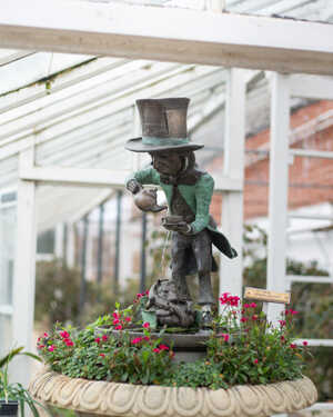 Mad Hatter Tea Part Water Feautre installed at Forde Abbey