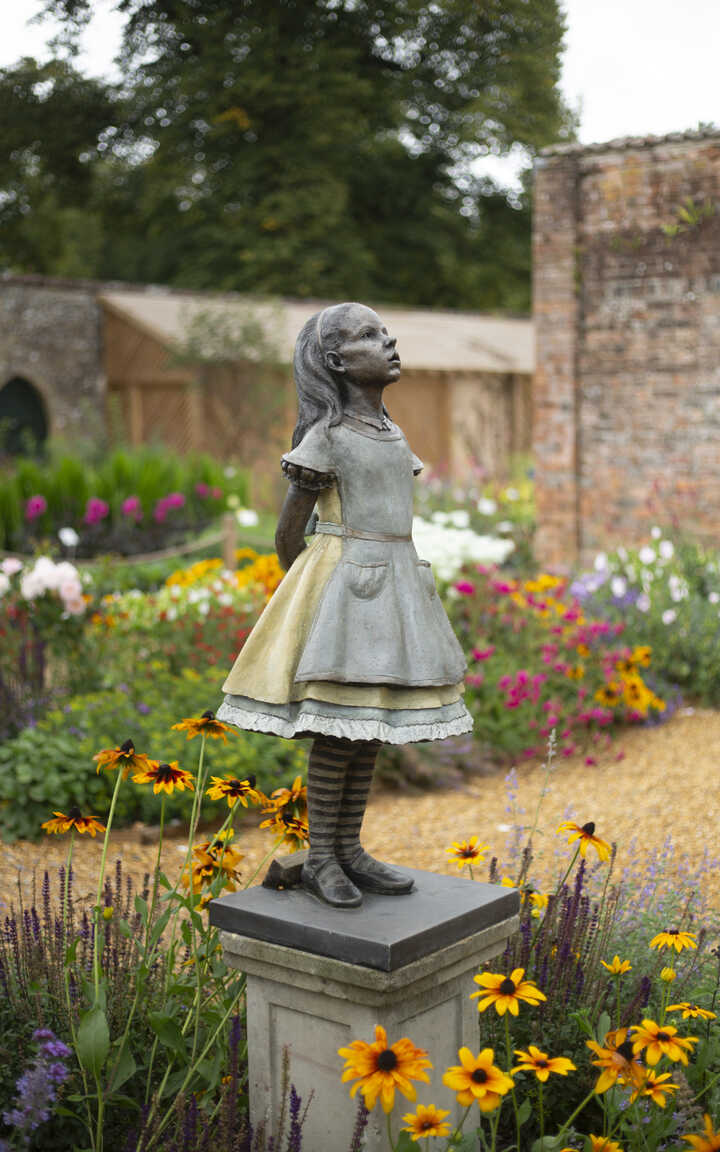 Alice in Wonderland sculpture at Forde Abbey