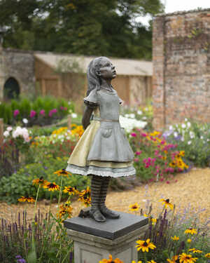 Alice in Wonderland sculpture at Forde Abbey