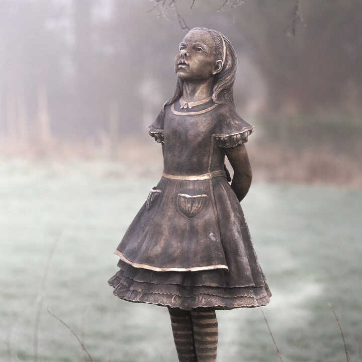 Penny Bronze Alice, frosted over in a winter garden