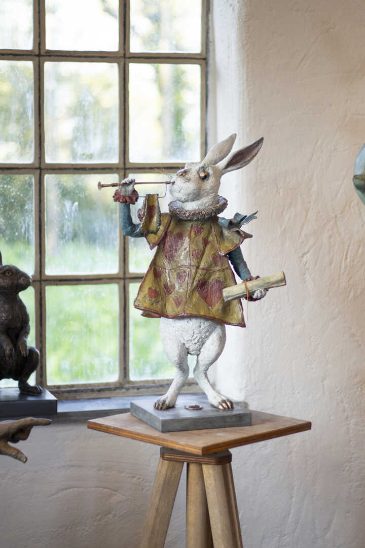 regal rabbit scuplture at robert james workshop gallery