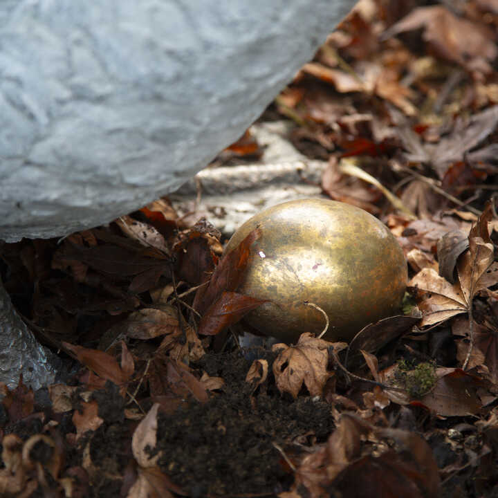 Close up of the golden egg from the Aesop Fable