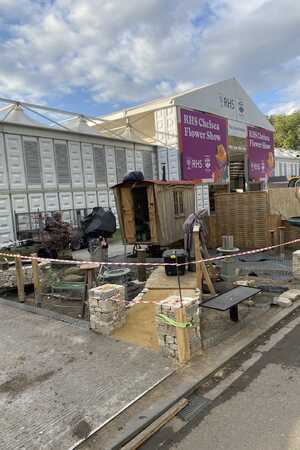 Robert James Workshop stand at RHS Chelsea Flower Show taking shape Robert James Workshop stand at RHS Chelsea Flower Show taking shape