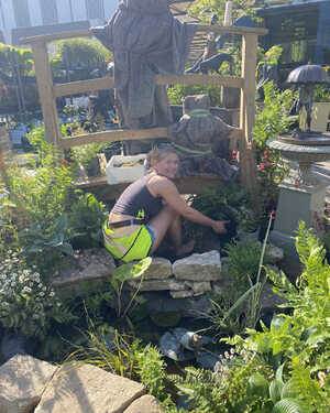 Assembling the stand at RHS Chelsea Flower Show Assembling the stand at RHS Chelsea Flower Show