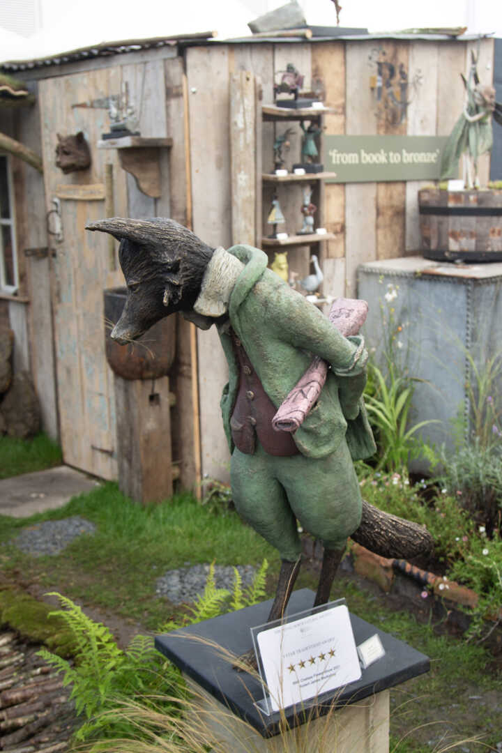 Mr. Tod garden scupture on display at RHS Chelsea Flower Show 2021