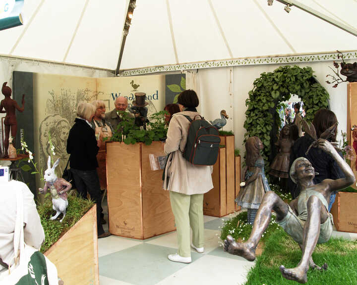 Visitors meet the makers at Robert James Workshop stand at RHS Chelsea Flower Show 2011