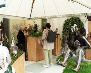 Visitors meet the makers at Robert James Workshop stand at RHS Chelsea Flower Show 2011