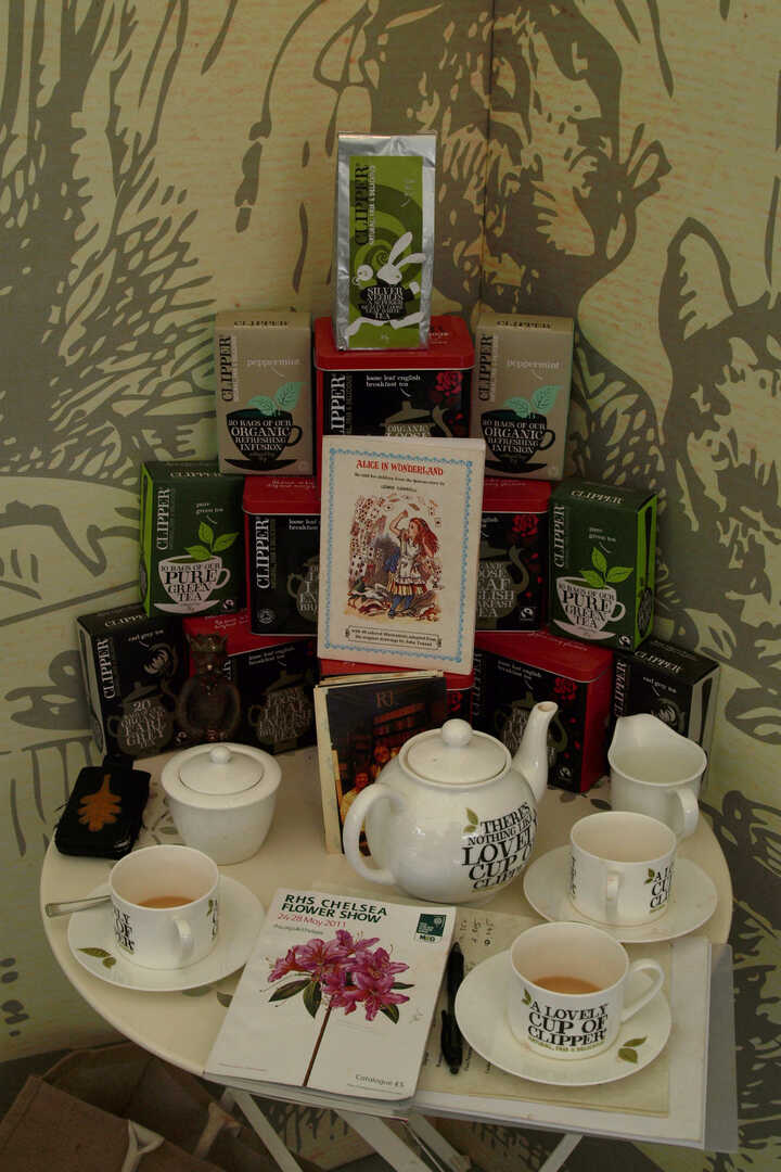 Clippers tea samples provided for Robert James Workshop stand at RHS Chelsea Flower Show 2011