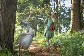 Jemima Puddle-Duck and Mr Tod sculptures