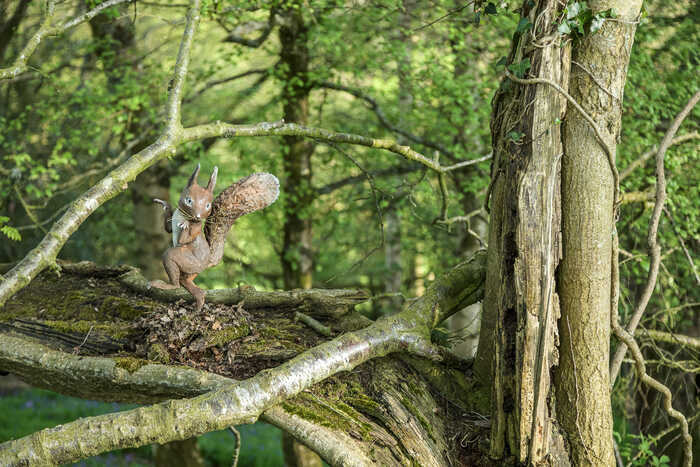 squirrel nutkin bronze sculpture