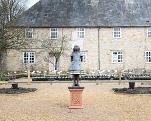 Alice in Wonderland sculpture at Forde Abbey
