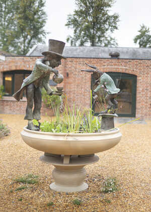 Mad Hatter Tea Part Water Feautre installed at Forde Abbey