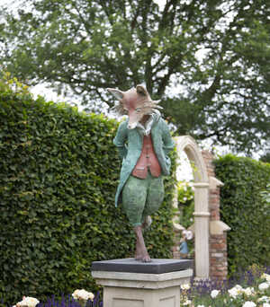 Mr Tod garden scupture on display at RHS Chelsea Flower Show 2021
