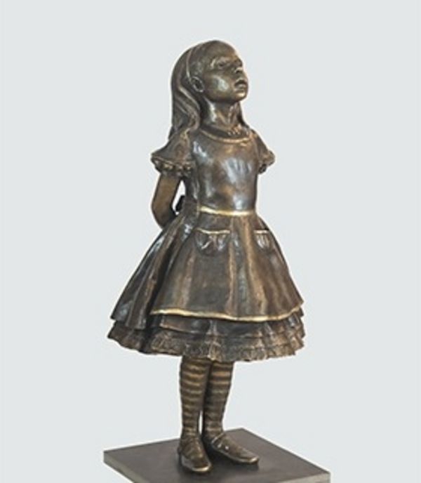 Alice in Penny Bronze - Bronze Garden Sculpture