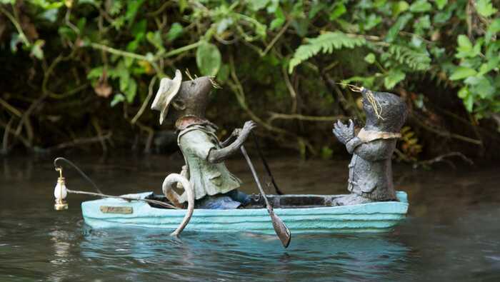 ratty and mole in a boat