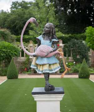 alice with flamingo