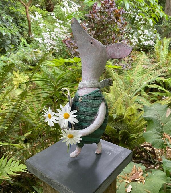 Piglet - Bronze Garden Sculpture