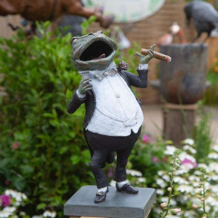 Toad with Smoking Jacket - Garden Sculpture