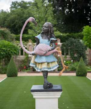 alice with flamingo