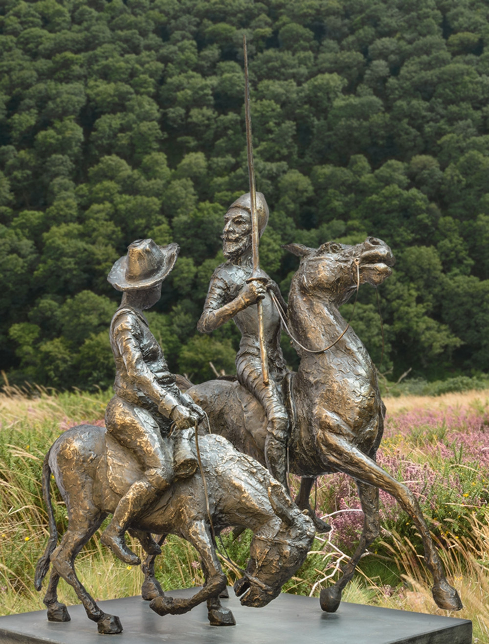 Don Quixote & Sancho Panza Bronze Garden Sculpture Shop Robert