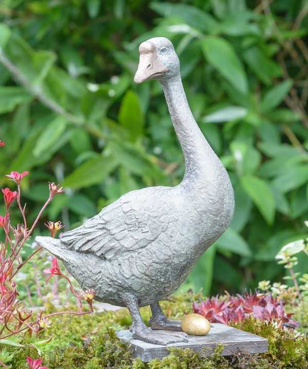 Aesop's Goose That Laid the Golden Egg - Miniature Bronze Sculpture